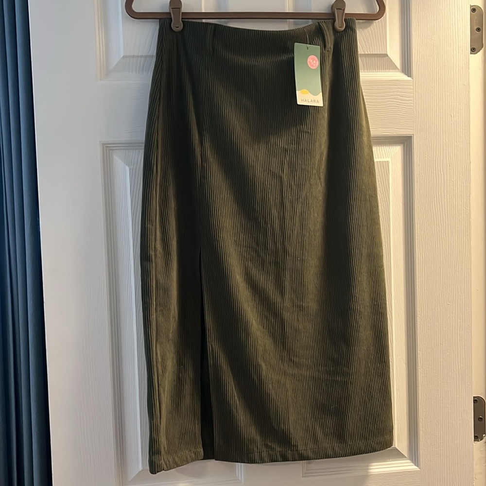 Brand New, Never Worn, with Tags Halara Midi Corduroy Skirt